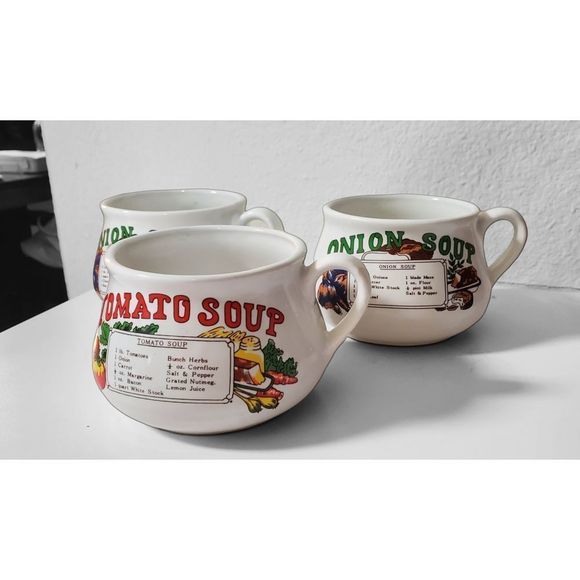 3 x Vintage 1970s Ceramic Soup Mugs - Picture 6 of 6